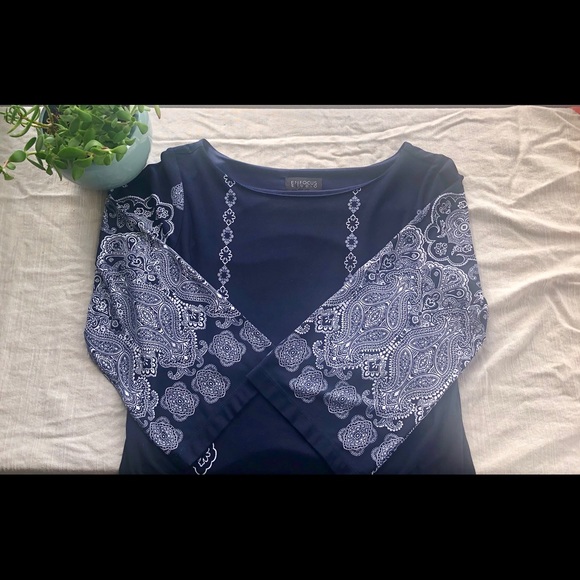 EN FOCUS - SZ 10 NAVY & WHITE DRESS - Picture 5 of 7